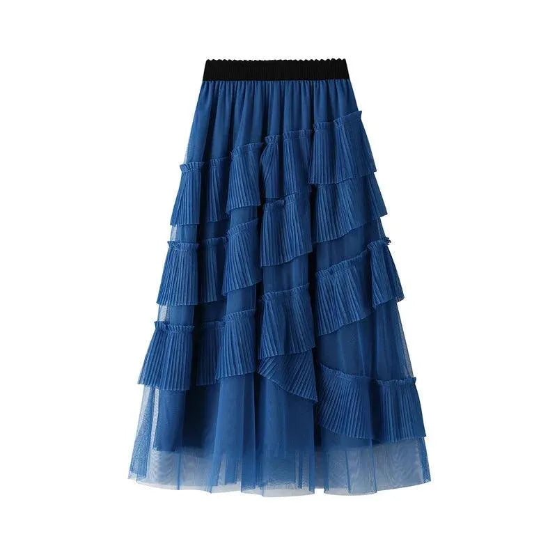 Vintage Skirt Fairy Style Asymmetrical Mesh - A-Line Skirt - Guocali