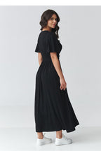 Wedding Guest Maxi Wrap Dress – V-Neck, Short Sleeves, Belted – Daydress | GUOCALI – view 3