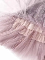 Women A-Line Skirt Sequin Tulle Gradient - High Waist Midi Women Skirt