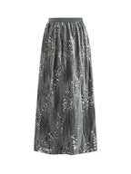 Women A-Line Skirt Sequined High Waist - Midi Women Skirt