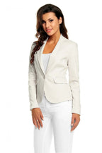 Women Blazer - Breathable - 1-Button - Beige -Guocali