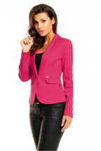 Women Blazer - Breathable - 1-Button - Pink -Guocali