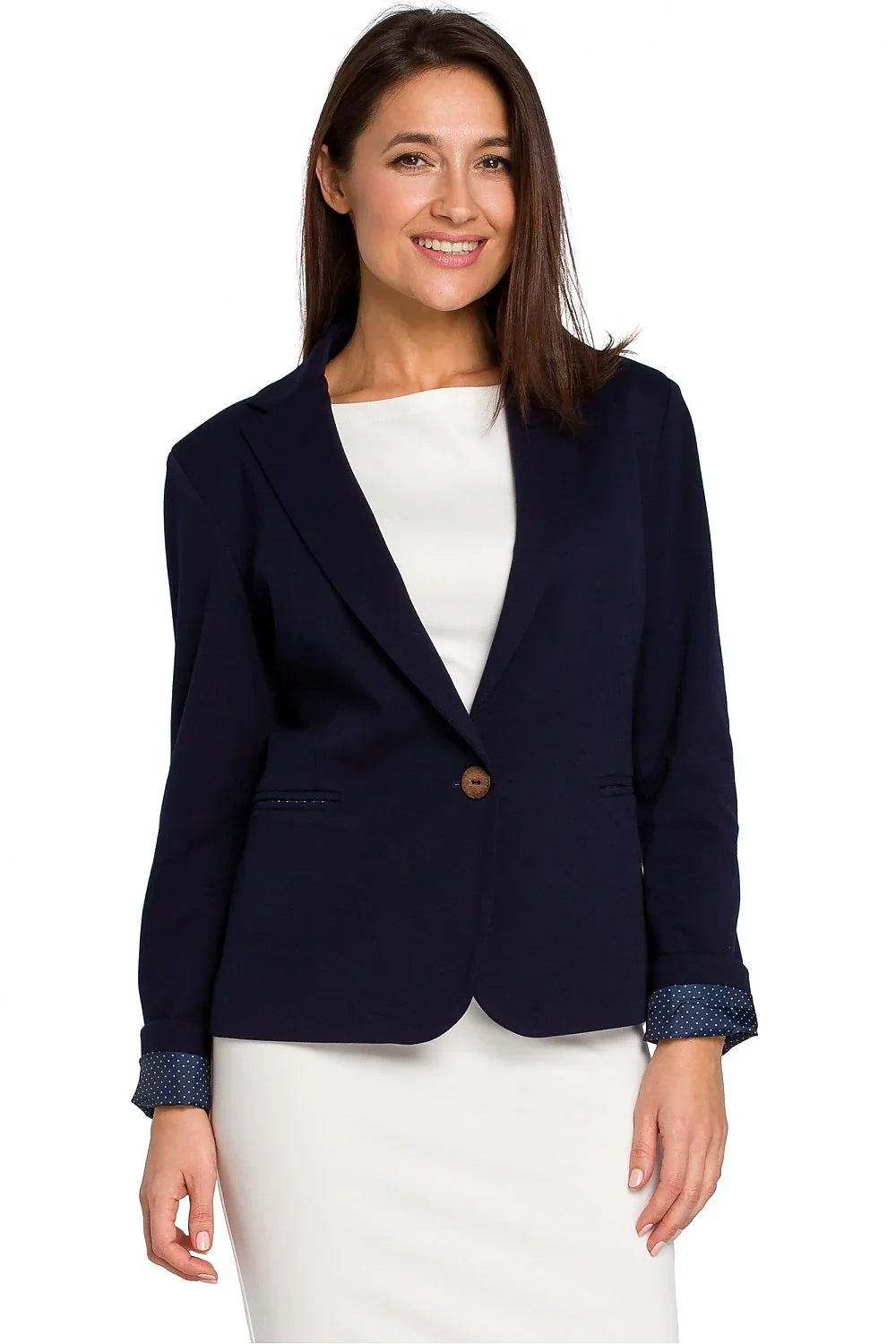 Women Blazer - Breathable - Button - navy -Guocali