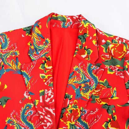 Women Blazer - Flower Embellished Blazer - Women Blazer - Guocali