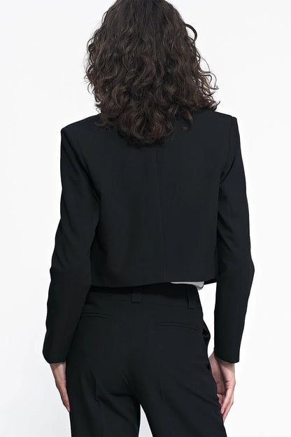 Women Blazer - Lightweight - 1-Button - black -Guocali