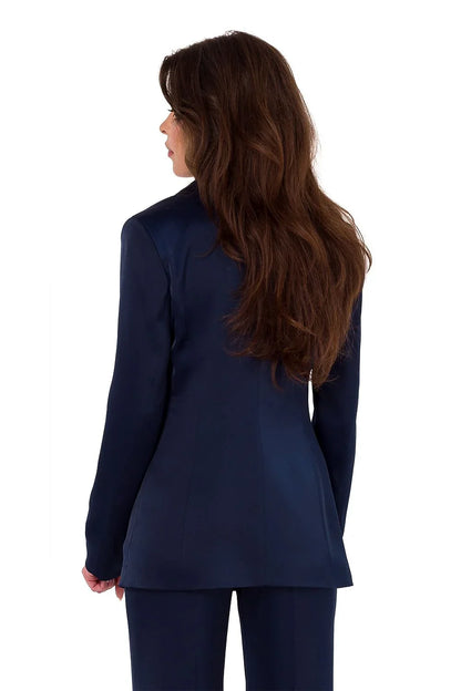 Women Blazer - Lightweight - 1-Button - navy, blue -Guocali