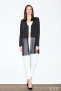 Women Blazer - Lightweight - Slip-On - Black -Guocali