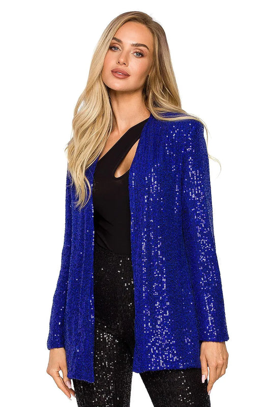 Women Blazer - Lightweight - Slip-On - Blue -Guocali