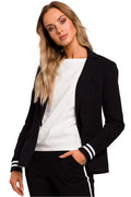 Women Blazer - Stretchable - 1-Button - Black -Guocali