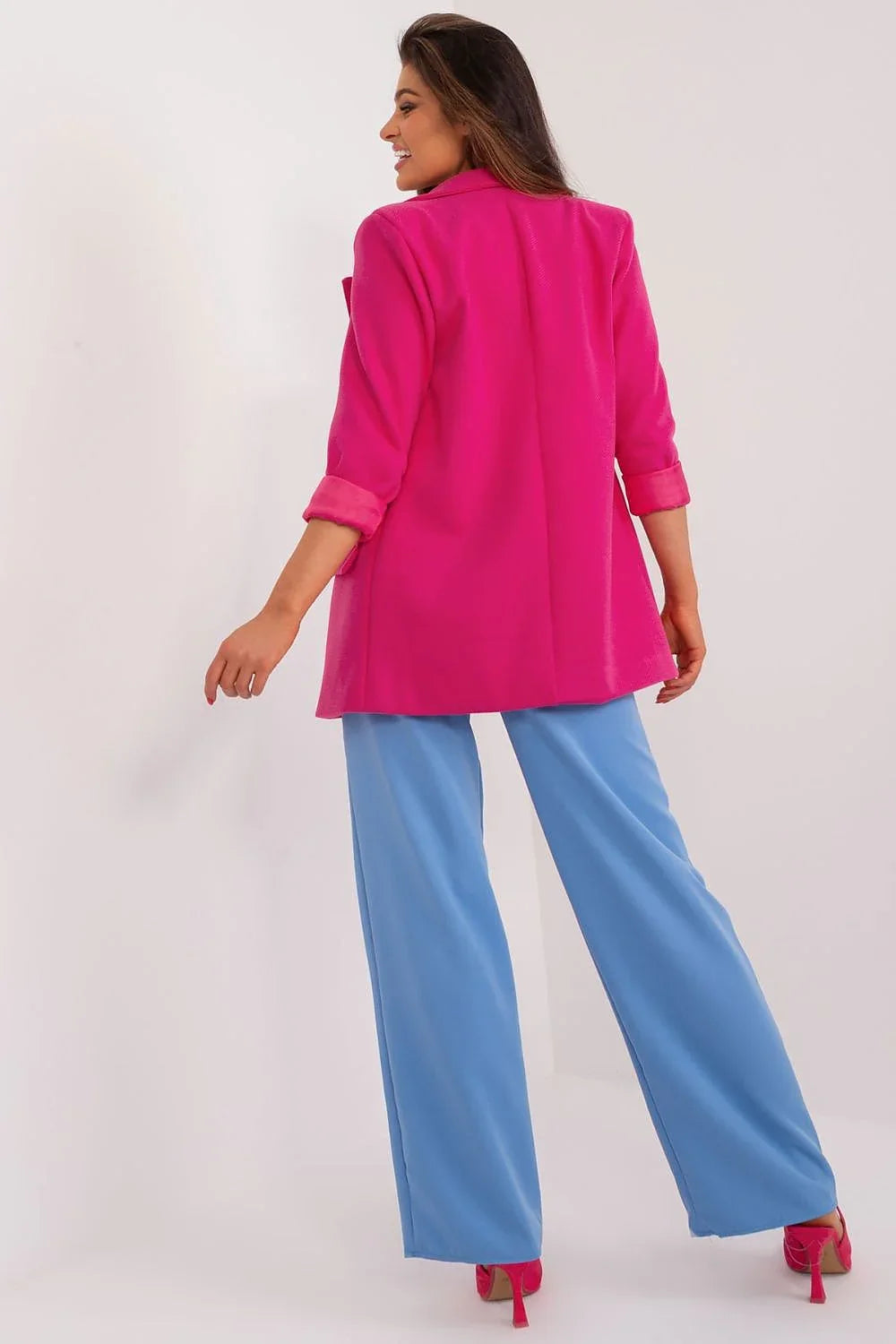 Women Blazer - Stretchable - Button - Pink -Guocali