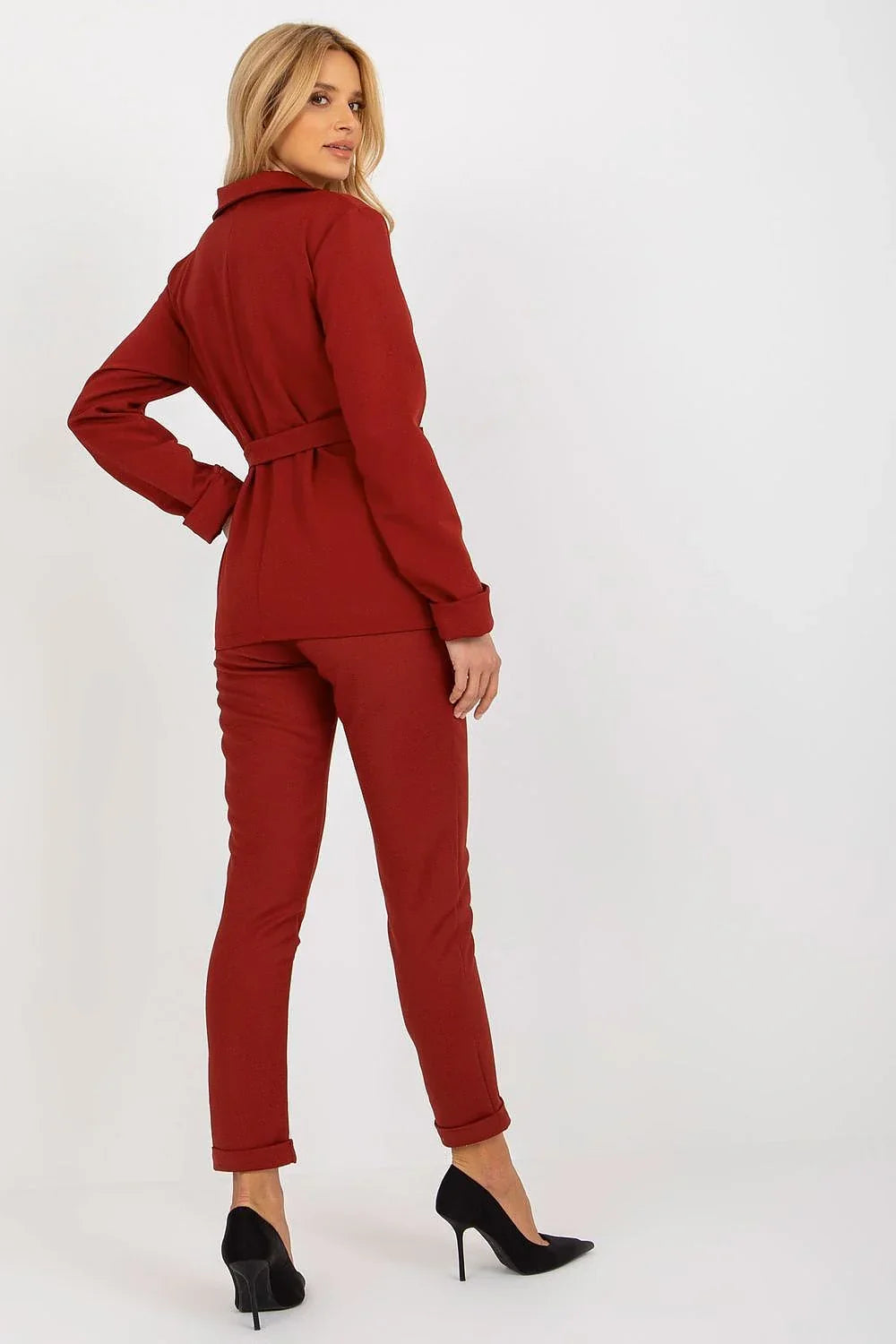 Women Suit Jacket - Stretchable - Wrap, Belted