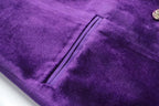 Women Blazer - Structured - Double Breasted - Purple -Guocali