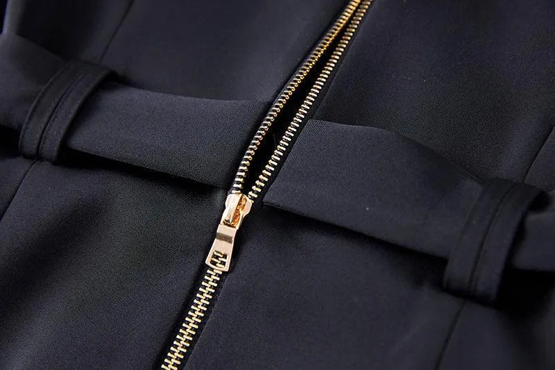 Women Blazer - Structured - Double-Breasted, Belted - White -Guocali