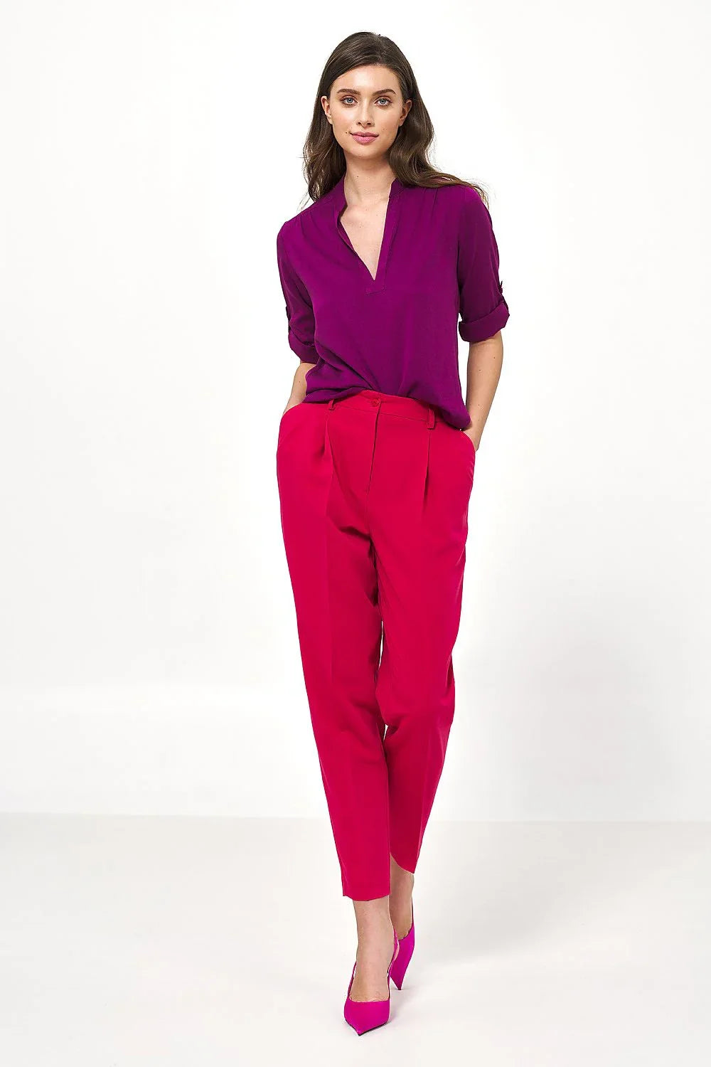 Women Blouse – Lightweight – Rolled-Up Sleeves