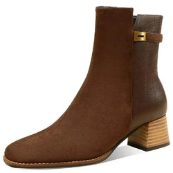 Women Boots - Ankle Fashion Heeled Suede - Guocali