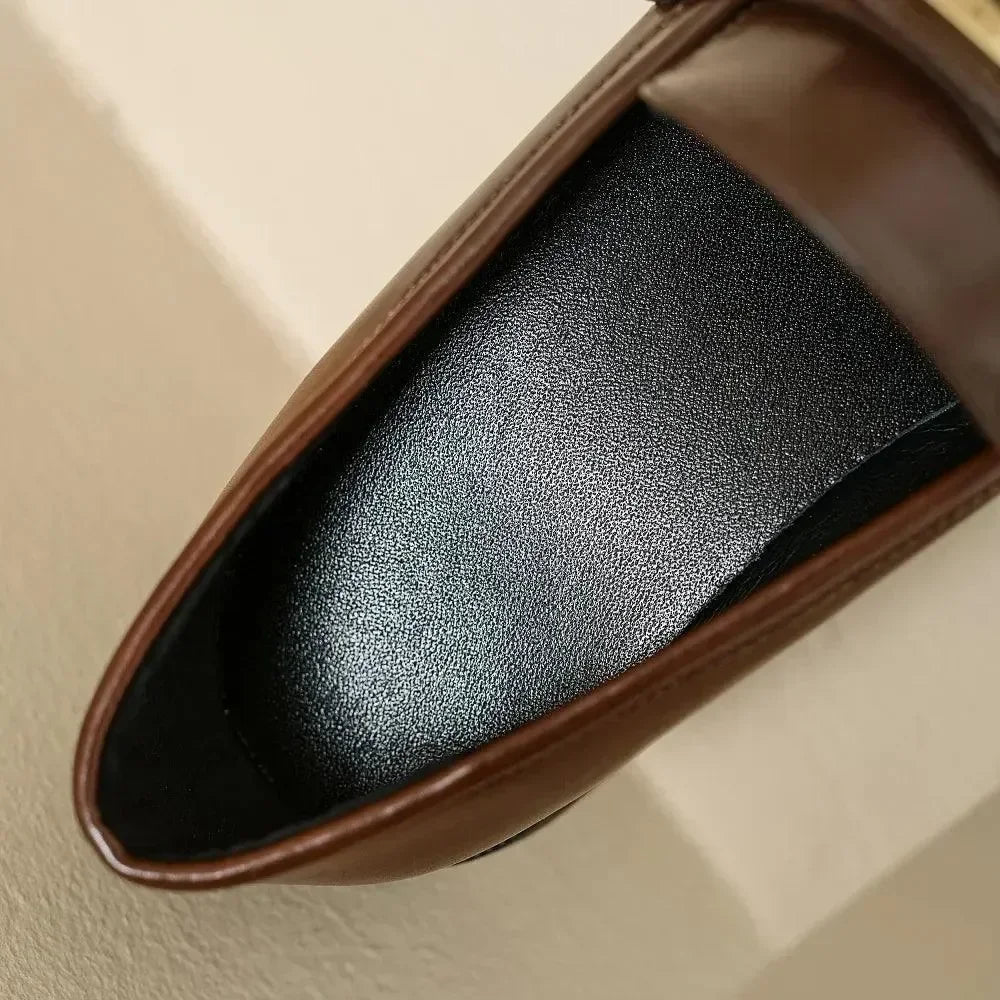 Women Casual Horse Bit Loafers - Slip-On Flat Shoes