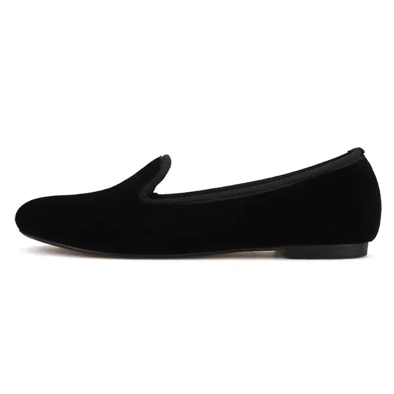 Women Casual Smoking Slipper Loafers - Slip-On Flat Shoes