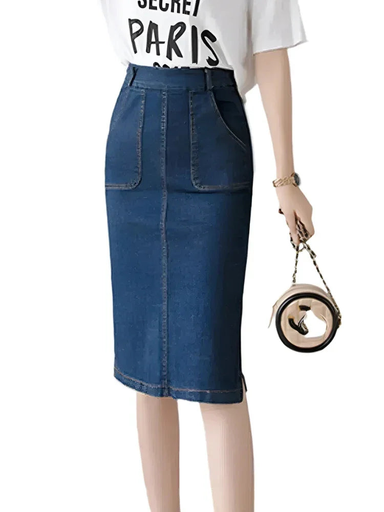 Women Denim Jeans Skirt -Guocali