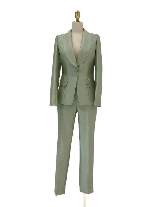 Women Formal Pantsuit - Shawl Collar Trouser Suit - Pantsuit - Guocali