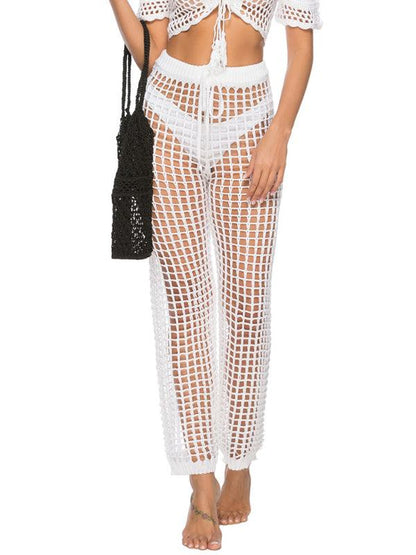 Boho Women Wide Leg Pants – High-Waist Lace