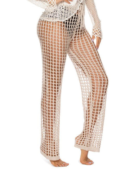 Boho Women Wide Leg Pants – High-Waist Lace