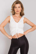 Women Knit Top – V-Neck Crop Top -Guocali
