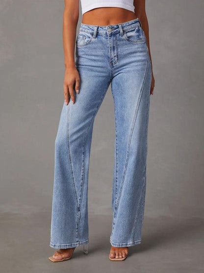 Women Loose Wide Leg Jeans - Wide Leg Jeans - Guocali