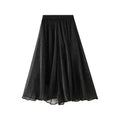 Women Midi Skirt Ruffled Patchwork - Asymmetric Women Skirt