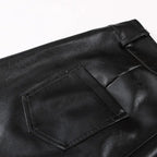 Women Mini Skirt Leather A-Line Pockets - High Waist Women Skirt