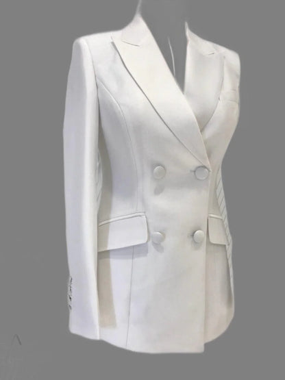 Women Pant Suit - Double-Breasted Trouser Suit - Pantsuit - Guocali