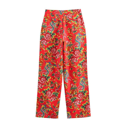 Women Pant Suit - Flower Embellished Trouser Suit - Pantsuit - Guocali