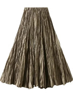 Women Pleated Skirt High Waist - A-Line Midi Women Skirt