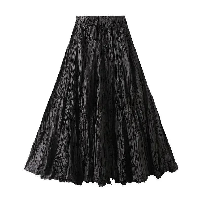 Women Pleated Skirt High Waist - A-Line Midi Women Skirt