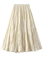 Women Pleated Skirt High Waist Elastic - Midi Women Skirt