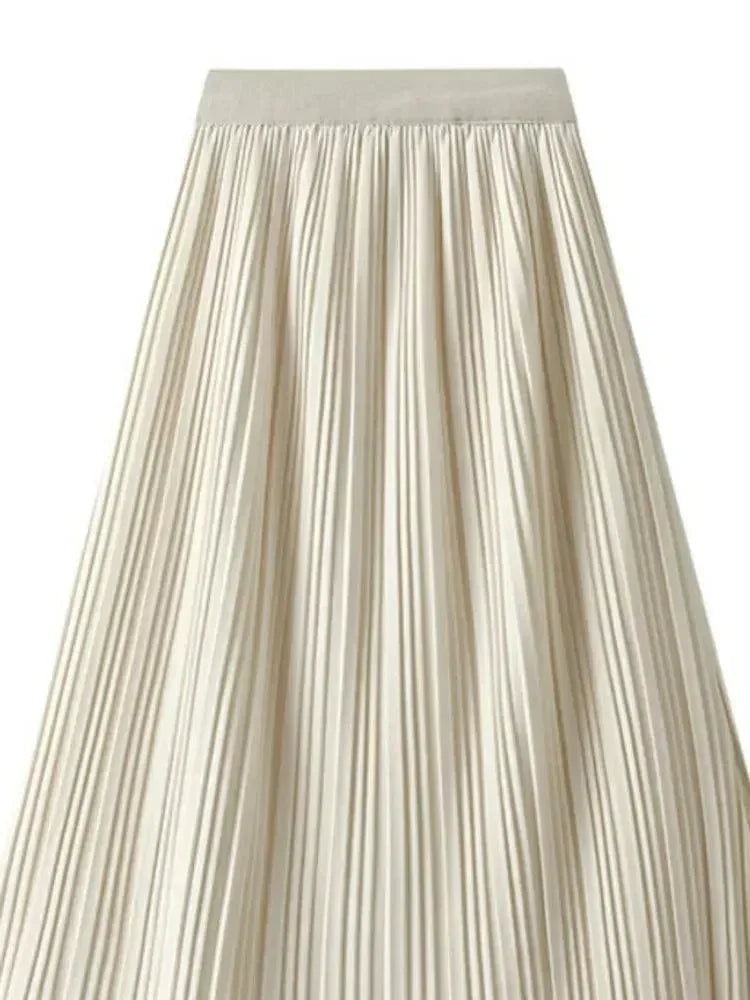 Women Pleated Skirt Reversible Mesh - Midi Women Skirt