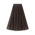 Women Pleated Skirt Reversible Mesh - Midi Women Skirt
