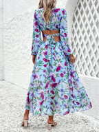 Women Ruffled Waist Printed Summer Dress