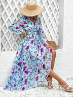Women Ruffled Waist Printed Summer Dress