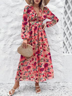 Women Ruffled Waist Printed Summer Dress