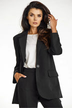 Women's Blazer - Stretchable - 1-Button - Black -Guocali