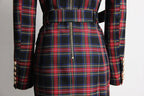 Women's Blazer - Structured - Double Breasted, Belted, Black, Blue, Yellow