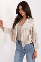 Women's Cropped Jacket - Lightweight Boho - Red