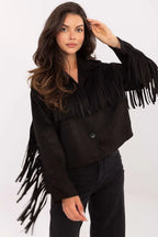 Women's Cropped Jacket - Lightweight Chic - Brown