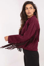 Women's Cropped Jacket - Lightweight Chic - Brown