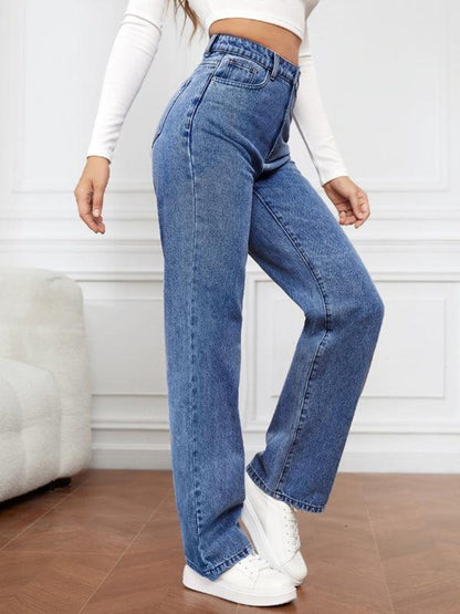Casual Women Jeans – High-Waist Flat Front