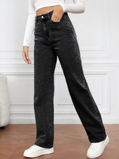 Casual Women Jeans – High-Waist Flat Front