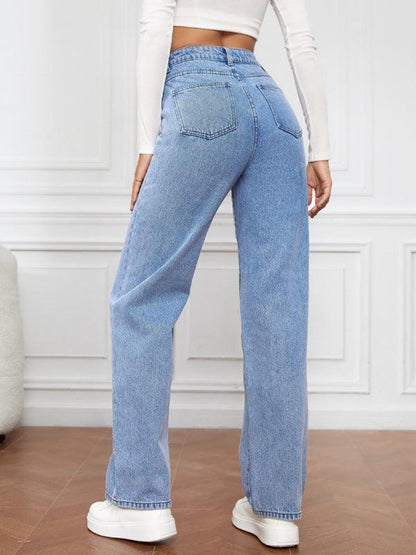 Casual Women Jeans – High-Waist Flat Front