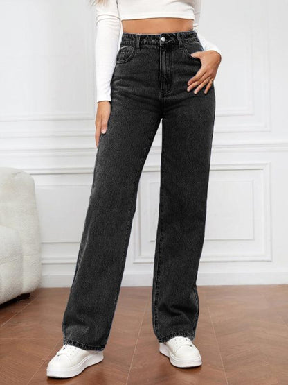 Casual Women Jeans – High-Waist Flat Front