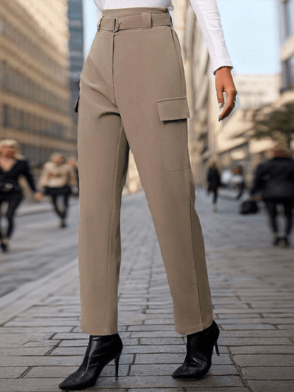 Elegant Women Trousers – High-Rise Relaxed Fit