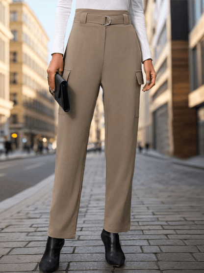 Elegant Women Trousers – High-Rise Relaxed Fit